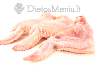 Vištienos sparneliai su skūra 